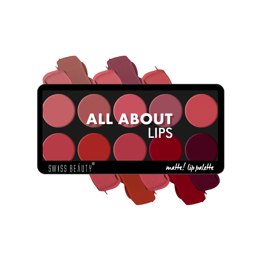 Swiss Beauty All about Lip Palette with 10 Creamy and Matte Pigmented