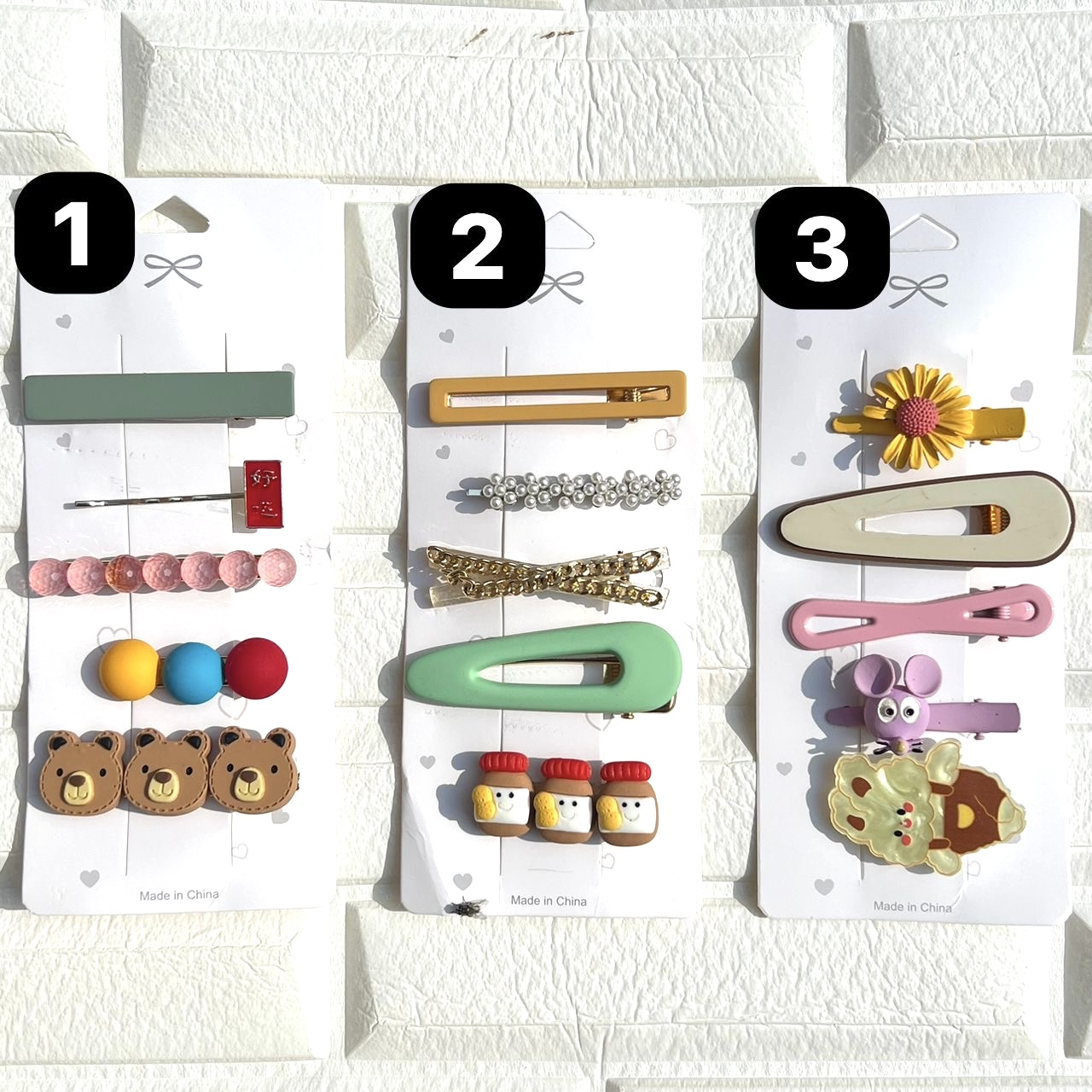 Korean Aesthetic Hairclips Card | 5 Pins In A Card- A