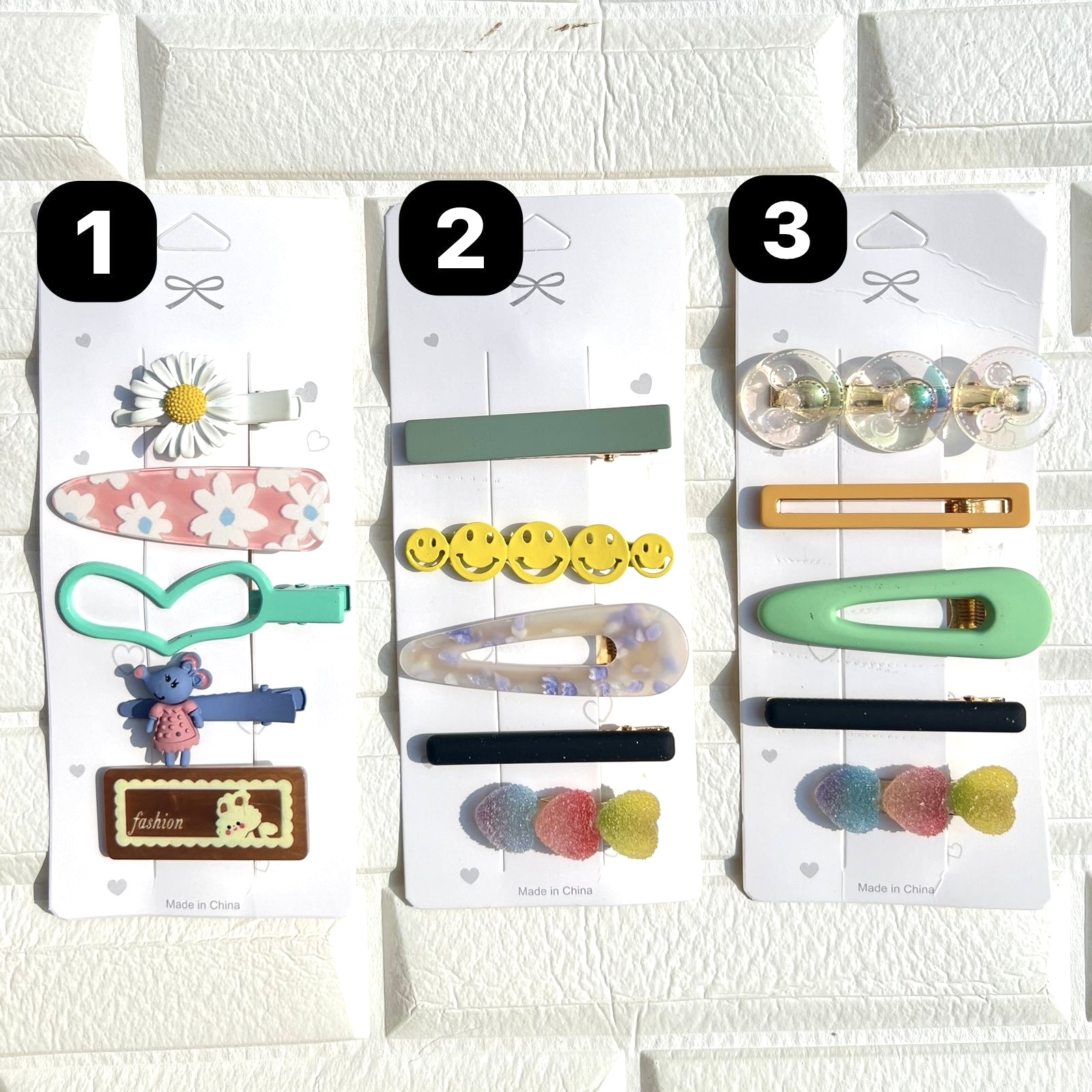 Korean Aesthetic Hairclips Card | 5 Pins In A Card- B