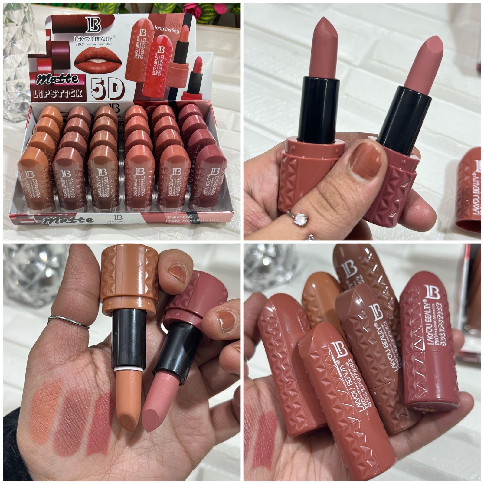 Lakyou Beauty 5D Nude Lipsticks | Set of 3