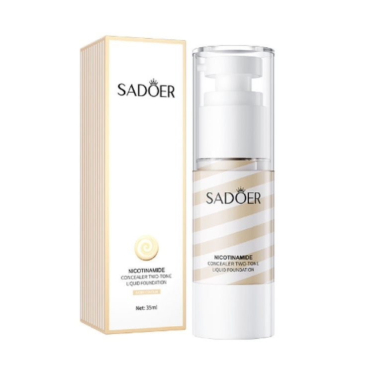 Alapozó, púder   Sadoer Nicotinamide Two-Tone Liquid Foundation Ivory Colour Alapozó 35ml