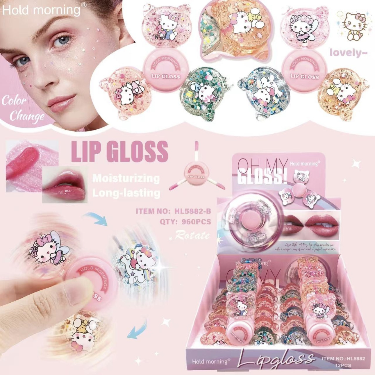 Korean 3 in 1 Spinner Lipgloss