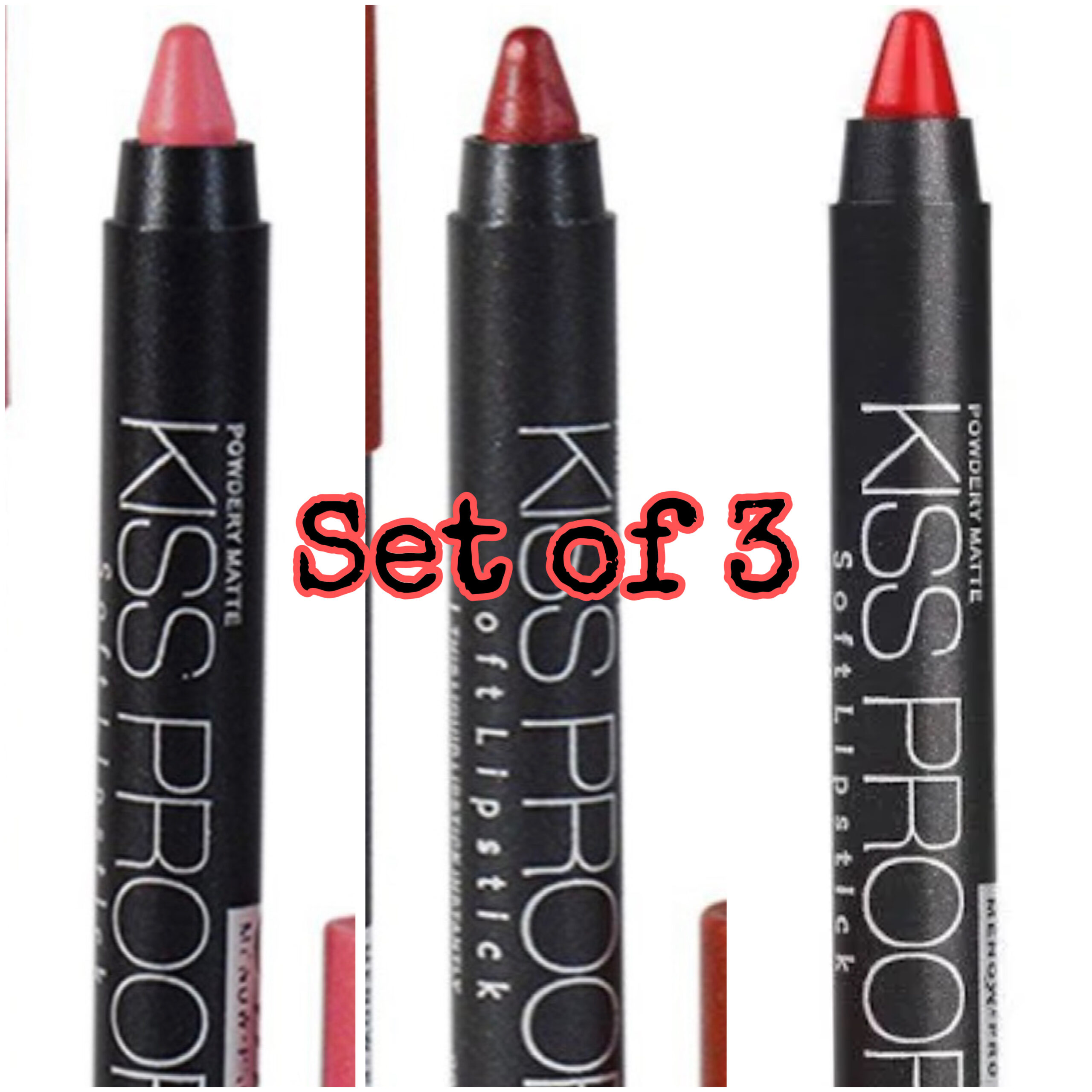 Mn Kiss Proof Crayon Lipstick set of 3