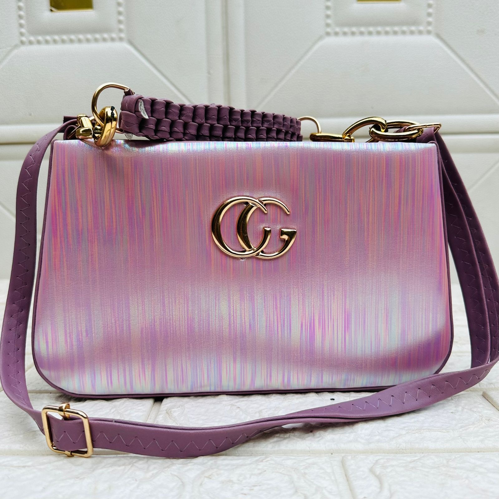 Imported CG Shine Handbag- Purple