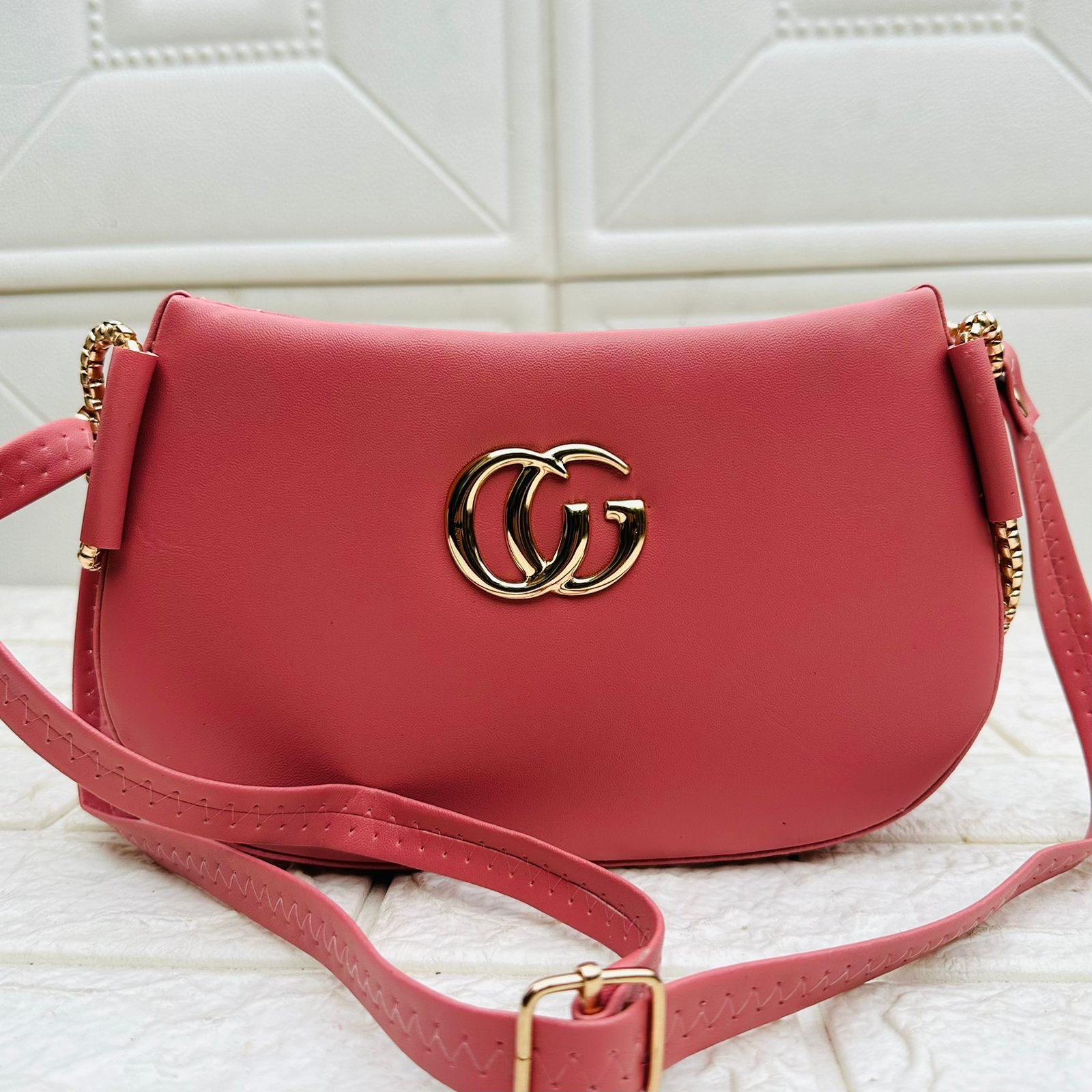 Imported CG Curved Handbag- Red