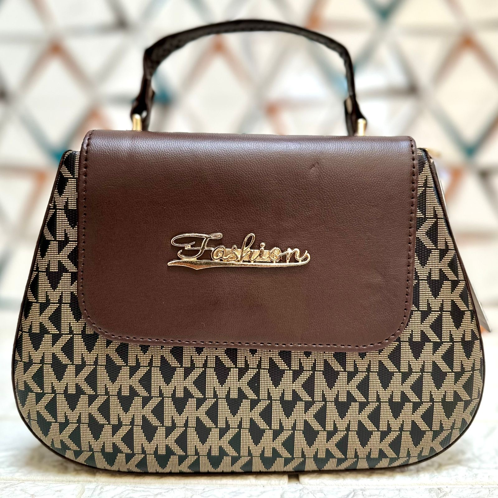 Korean Baguette Handbag- Brown