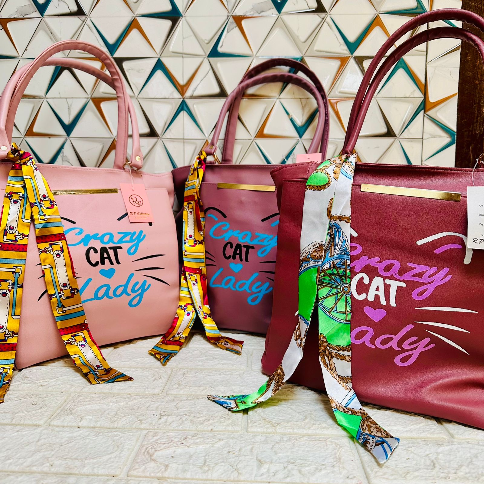 Korean Crazy Cat Tote Bags