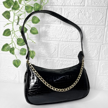 Korean Leather Shoulder Bag- Black