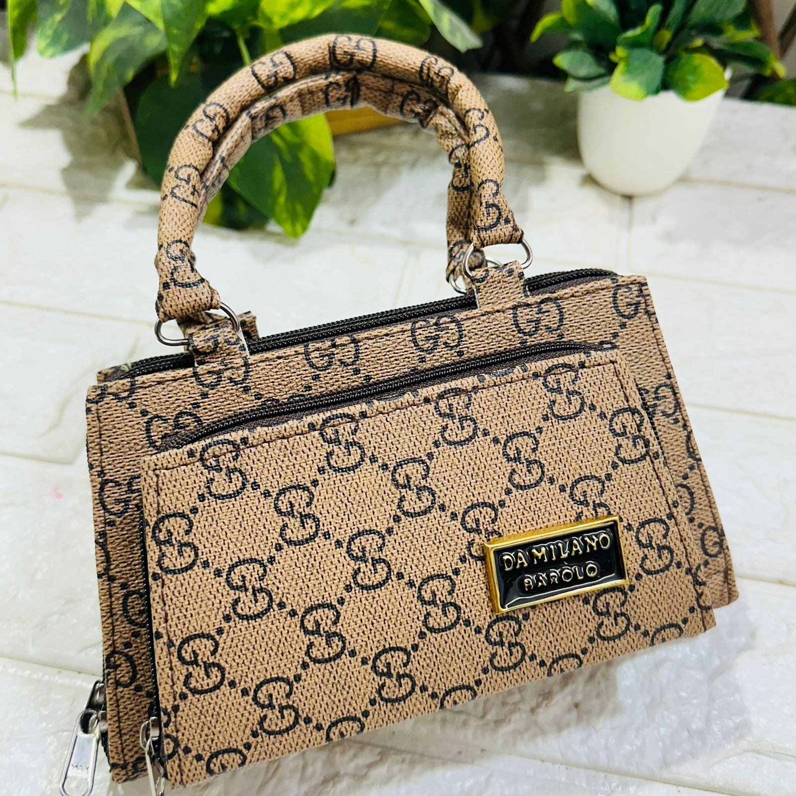 Gucci inspired Handbag Biege