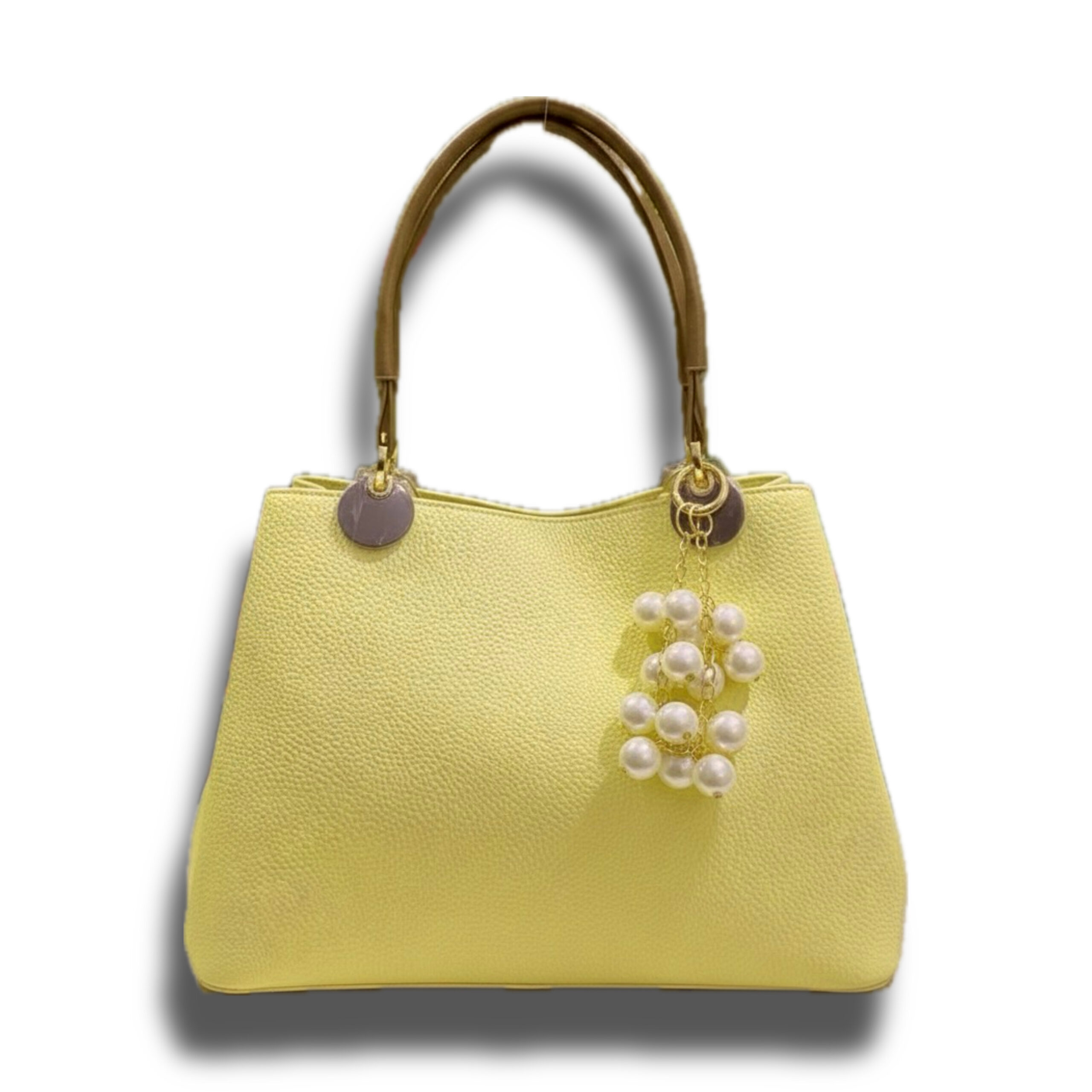 Korean Lemon Luxe Pearl Handbag