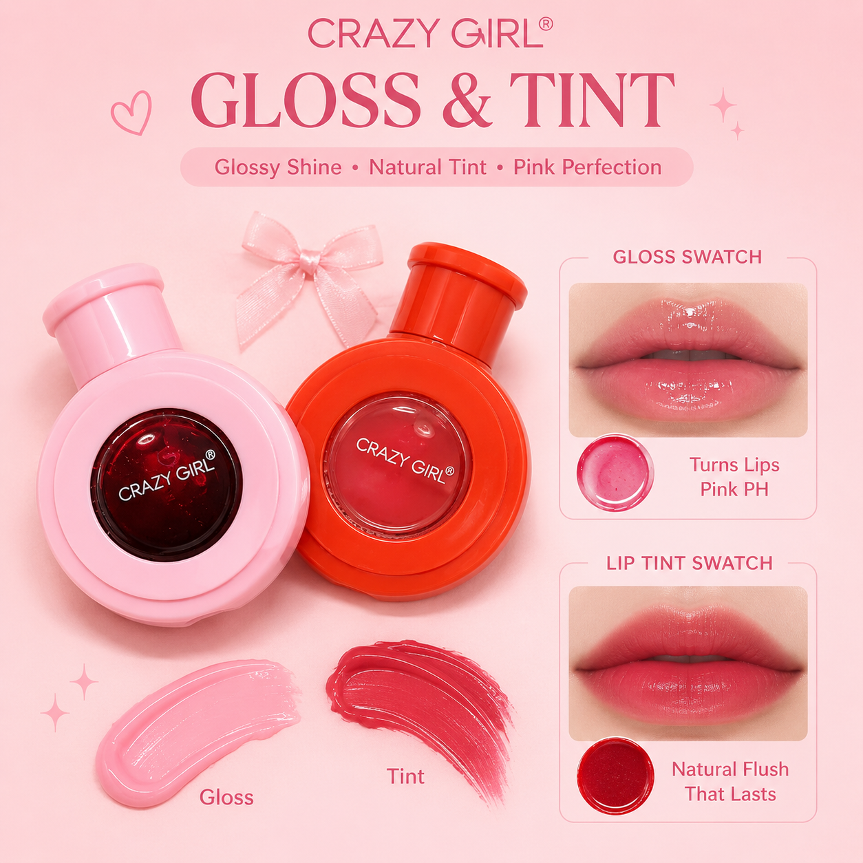 Crazy Girl Lipgloss and Tint Combo