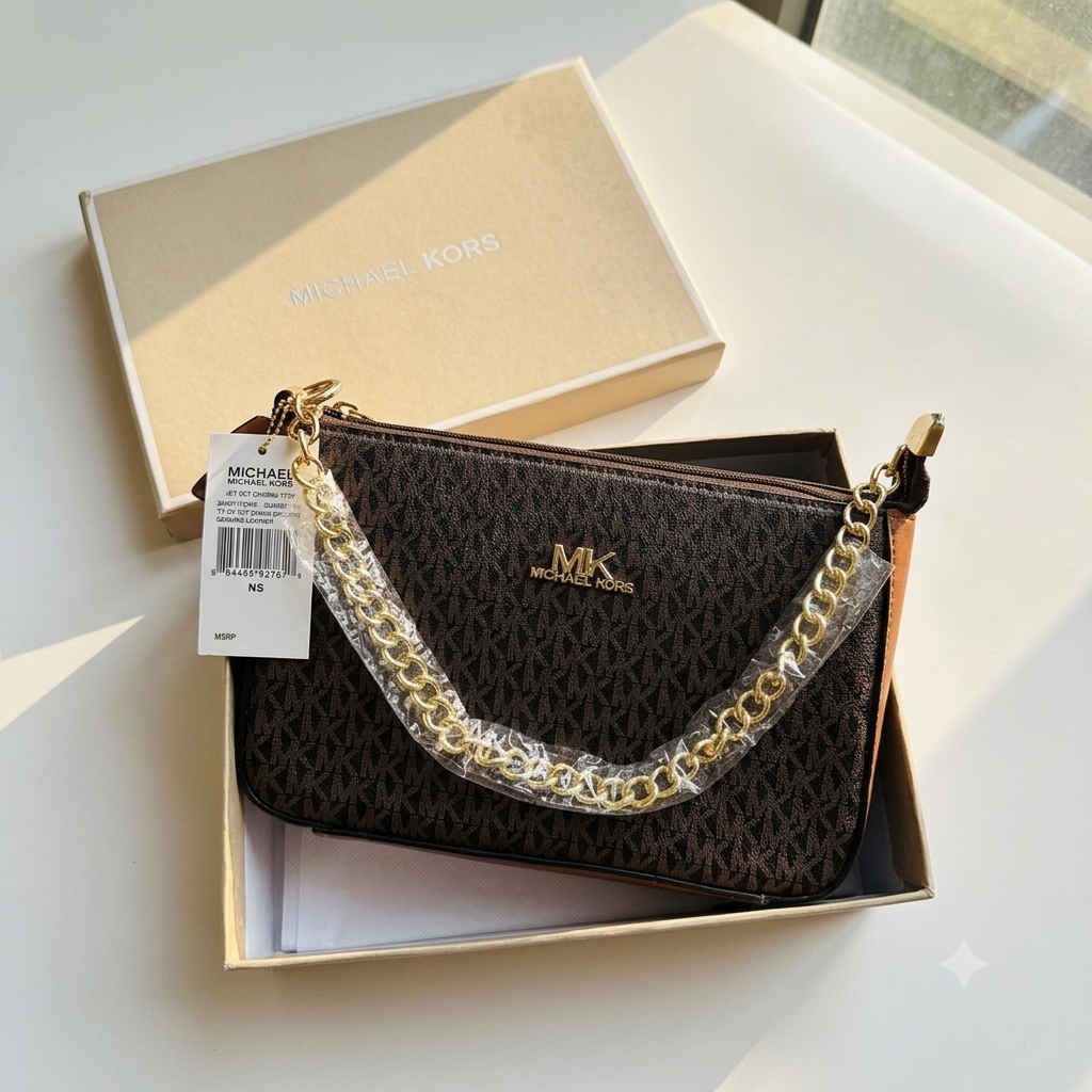 MK Michael Kors Signature Shoulder Bag With Box- Woody